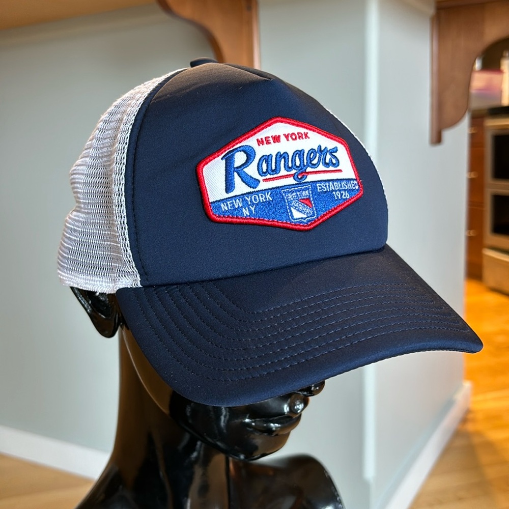 NHL New York Rangers adidas Foam Trucker Snapback Hat - Navy/White